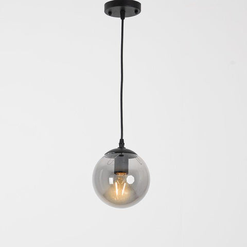 Smoked Grey Glass Ball  Pendent