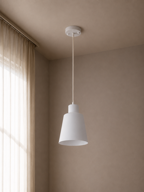 Industrial White Single Pendant