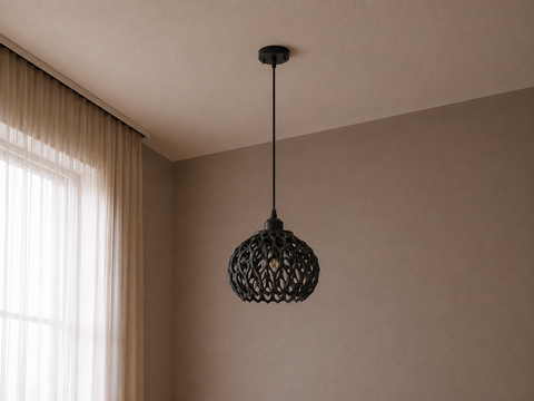 Modern Black Single Pendant