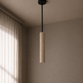 Modern Cylindrical Marble Pendant Light