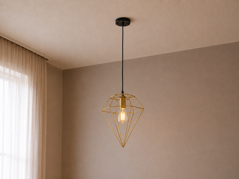 Contemporary Gold-Black Pendant Light