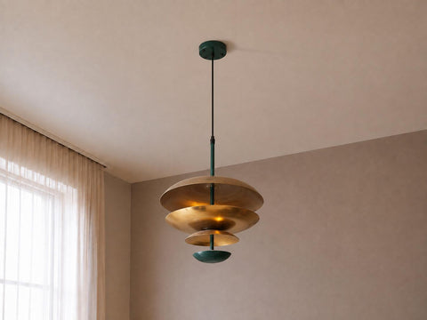 Balance Pendant Light â€“ Emerald Green & Gold Edition