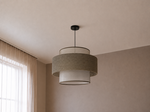 Transparent With Linen Pendant Ceiling
