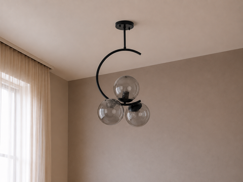 Stylish Curved Black Pendant Ceiling