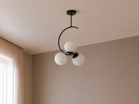 Stylish Curved Black Pendant Ceiling