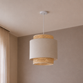 Rattan Cotton Shaded Pendent