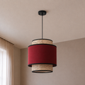 Rattan Cotton Shaded Pendent