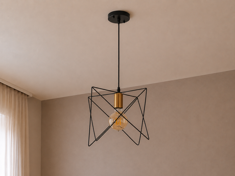 Modern Black Metal Pendant
