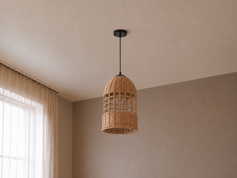 Medium Bamboo Shade Pendent