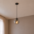 Smoked Grey Glass Ball  Pendent