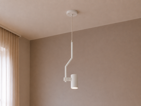 White Sharp Line Single Pendant