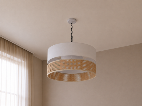 Boho White & Beige Single pendant