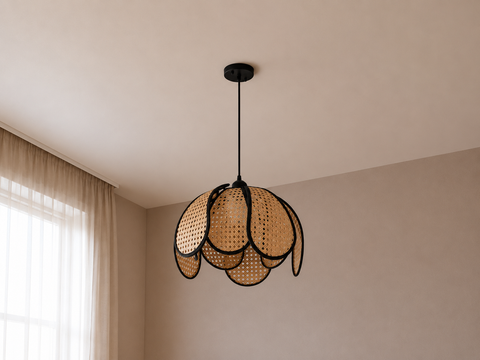 Ratan Biege Shade Pendant