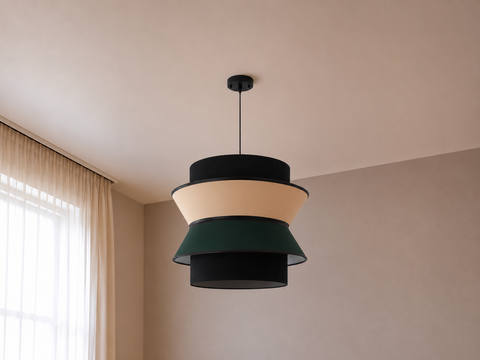 Elegant Black, Beige & Green Pendant Ceiling