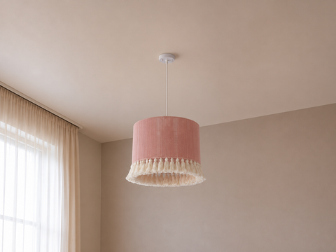 Boho Pink & White  Pendent