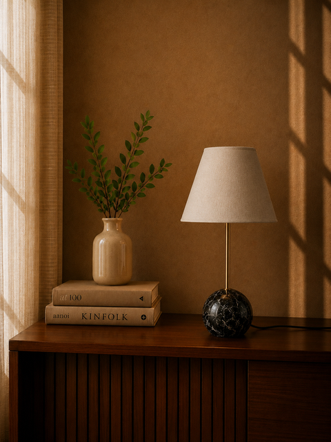 Modern Black Marble Base Table Lamp