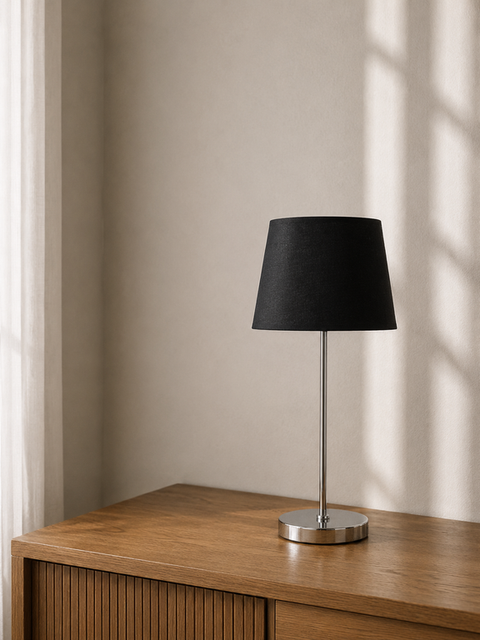 Stylish All Black Table Lamp
