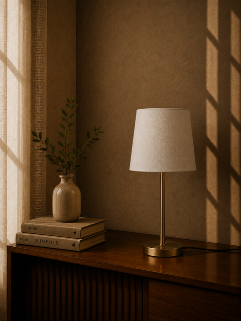 Classy White And Gold Table Lamp