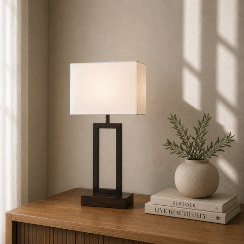 Geometric Black Table Lamp