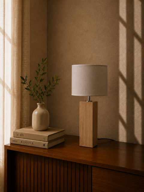White and Beige Table Lamp