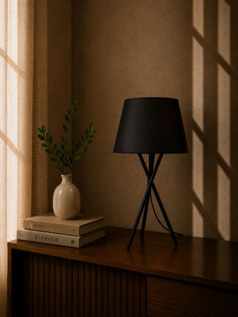 Modern Black Tripod Table Lamp