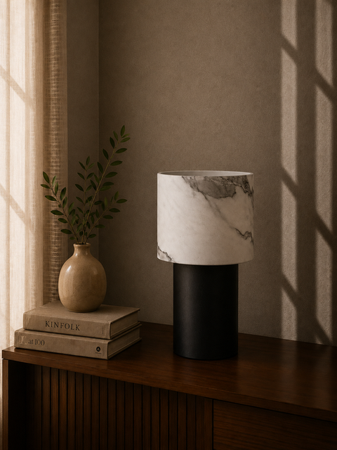 Modern White & Black Table Lamp