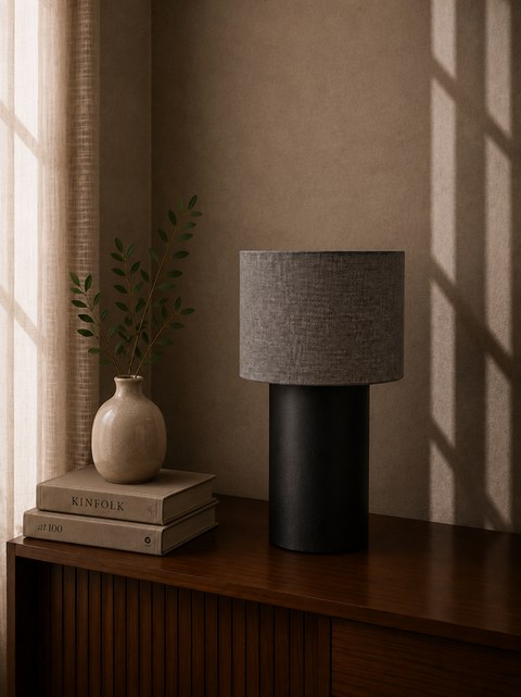 Modern Grey & Black Table Lamp