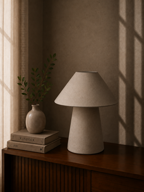 Minimalist Biege Fabric Lamp