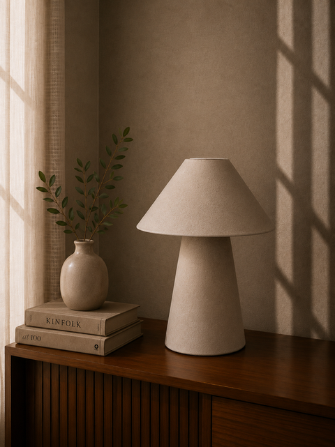 Minimalist White Fabric Lamp