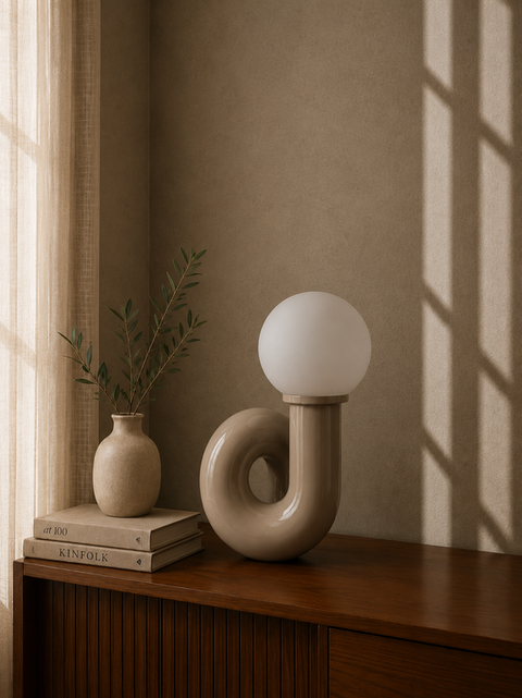 Modern Greige Table Lamp