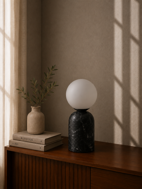 Black Marble Table Lamp