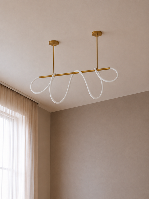 Modern Track Gold LED Chandelier