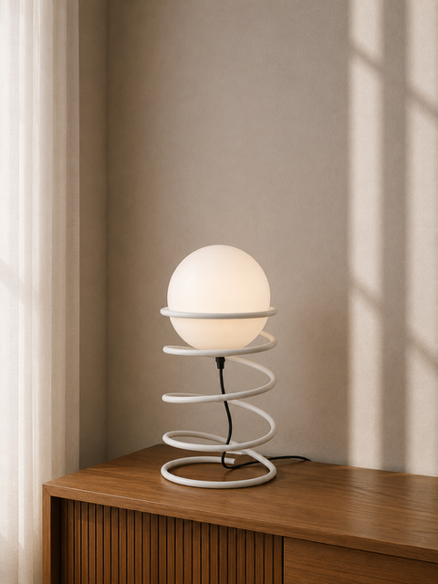Colorful White Coil Table Lamp