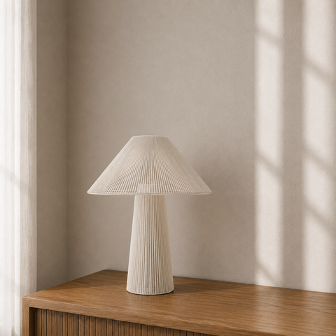 Minimalist Fabric & Wire-Shade Lamp