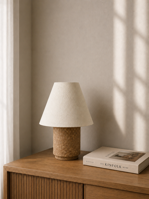 Modern Travertine Table Lamp