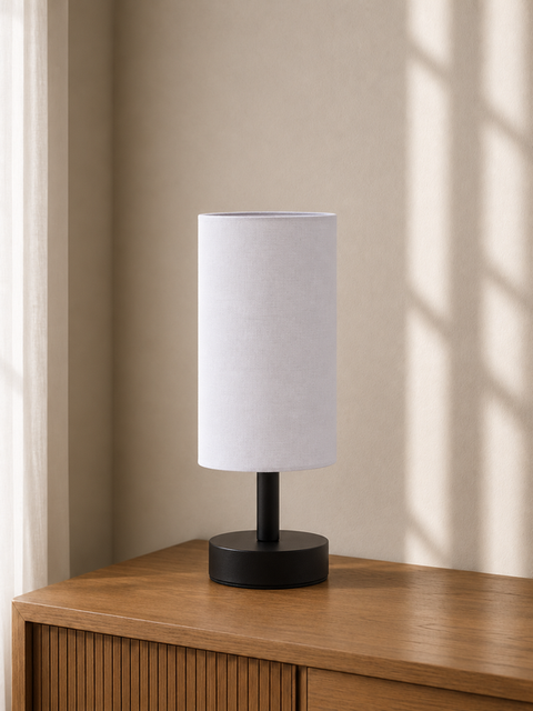 White Cylinder Table Lamp