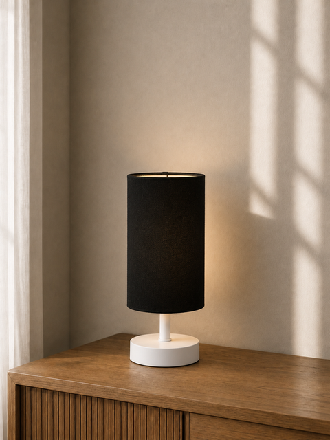 Modern Black Cylinder Table Lamp