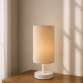 Modern Light Beige Cylinder Table Lamp
