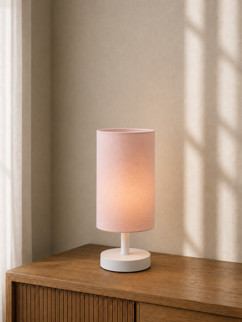 Modern Pink Powder Cylinder Table Lamp