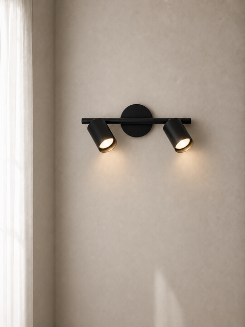 Sleek Black Matte Track Wall Light