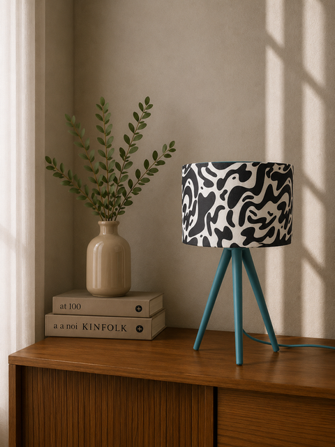 Tripod  Printed Shaded Table Lamp