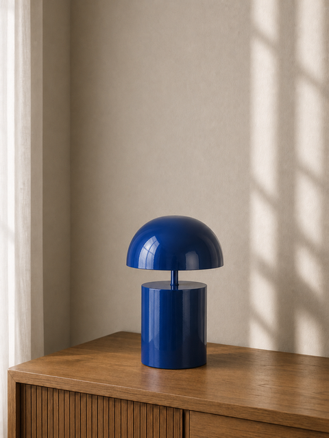 Modern Metallic Blue Table Lamp
