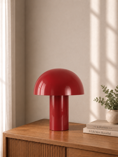 Modern Metallic Red Table Lamp