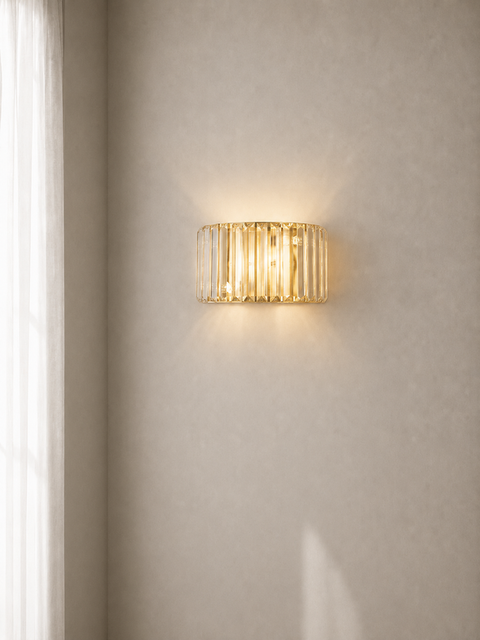 Crystal Glass Flush-Mounted Wall Light