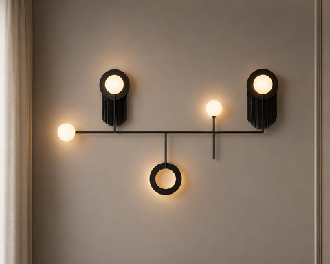 Modern Black Track Wall Unit