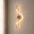 Golden S-Curve LED Wall Light
