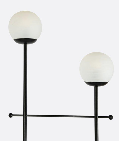 Black Floor Lamp with Marble Base