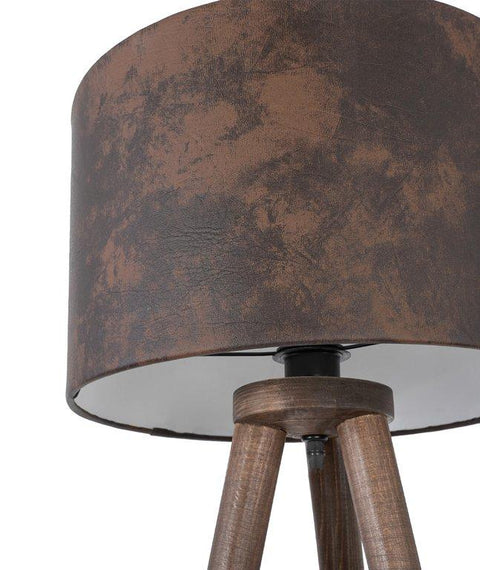Modern Tripod Floor Lamp with Leather Shade