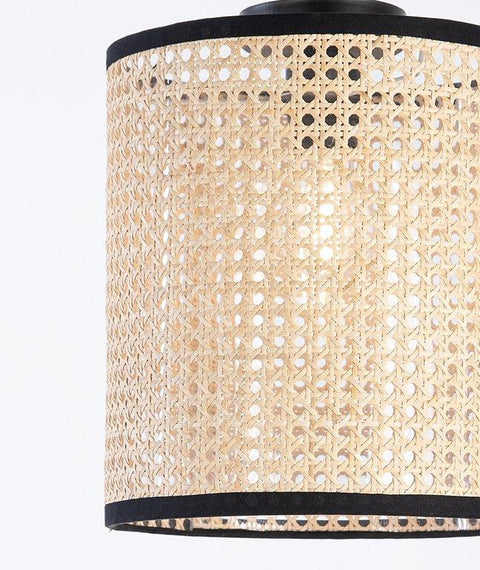 Boho Handcrafted Rattan Flush Mounted Ceiling