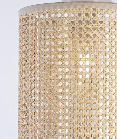 Boho Handcrafted Rattan Flush Mounted Ceiling